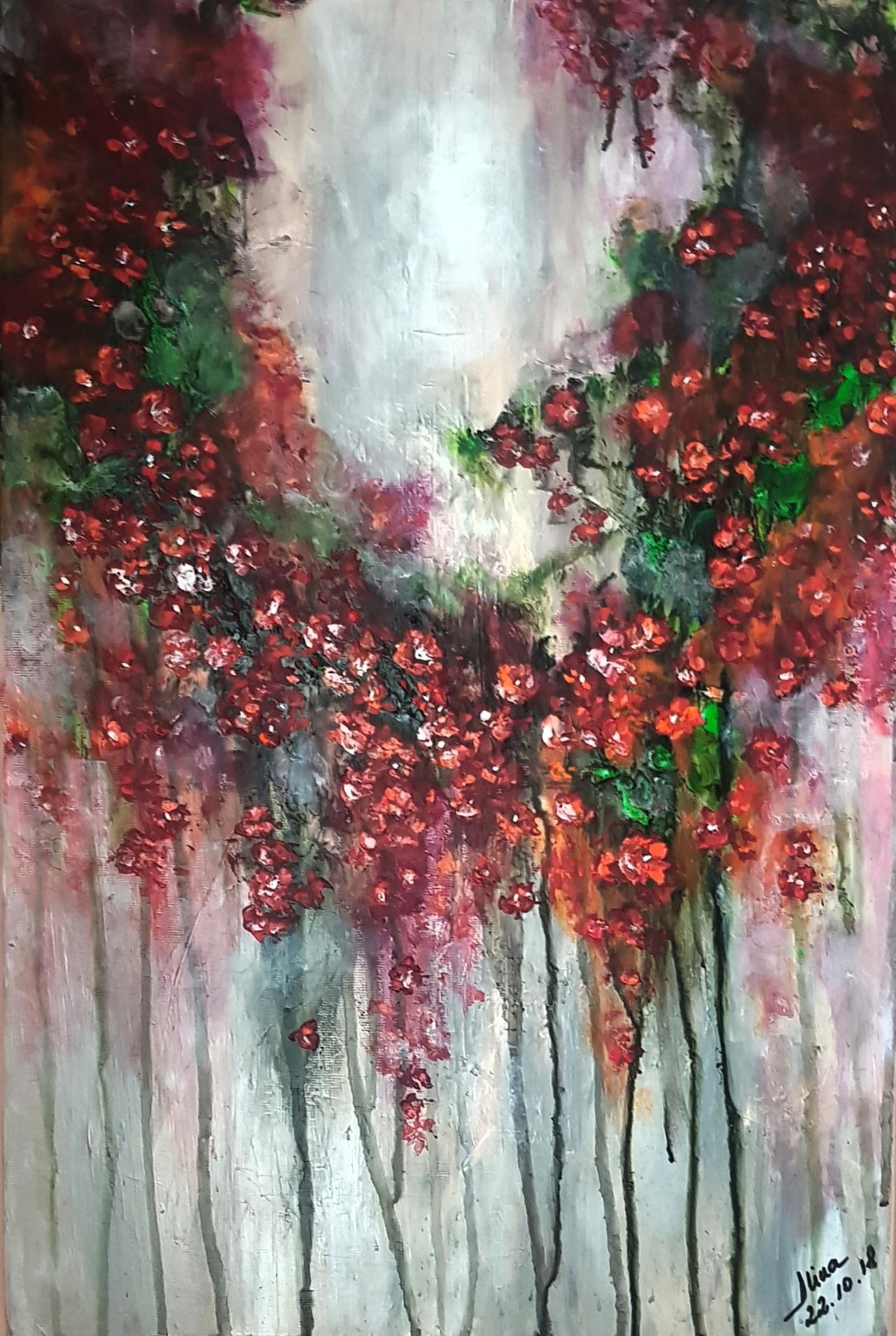 ArteDiAlina.com painting: little Red flowers